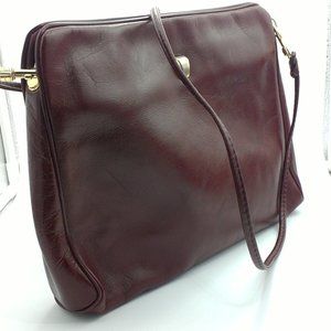 Vintage Handbag Burgundy Shoulder Strap Clutch